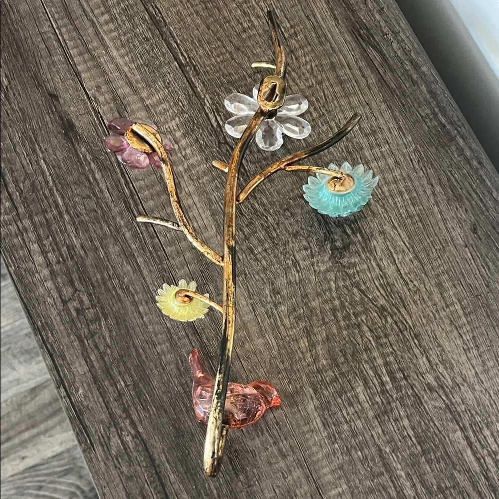 Pier one Floral Wall Hook with Pink Bird